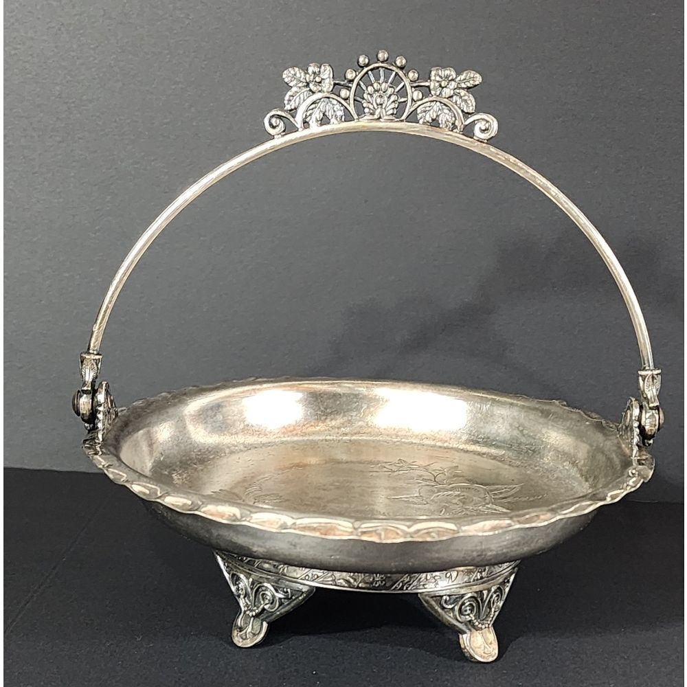 Antique Silver Steven's Silver Co. Bridal Basket
